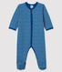 Blauer Baby-Strampler aus Doppeljersey für Mädchen