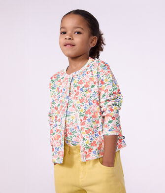 Kinder-Cardigan aus Baumwolle mit Blumenmuster