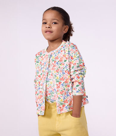 Kinder-Cardigan aus Baumwolle mit Blumenmuster