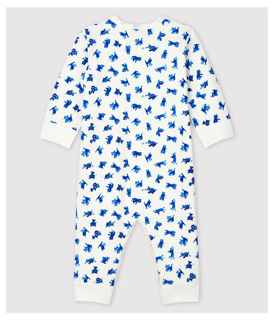 Baby-Strampler aus Doppeljersey mit Kätzchen-Motiv weiss MARSHMALLOW/weiss MULTICO