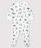 Baby-Strampler 'Paris' aus Rippstrick weiss MARSHMALLOW/blau MAJOR