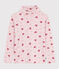 Kinder-Rollkragenshirt aus bedruckter Baumwolle  rosa JOLI/weiss MULTICO