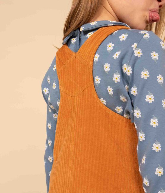 Latzkleid aus Cord für Mädchen braun ECUREUIL