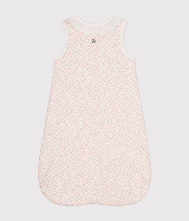 Gebl&uuml;mter Babyschlafsack TOG 2 aus Baumwolle weiss/rosa