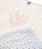 Rippstrick-Pyjama für Mädchen weiss MARSHMALLOW/blau JASMIN