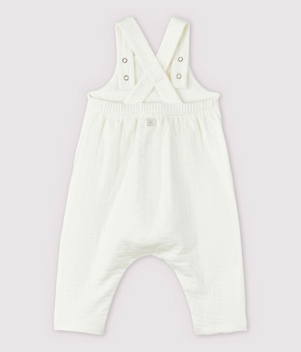 Baby-Latzhose aus Bio-Baumwoll-Doppeljersey in Wei&szlig; weiss