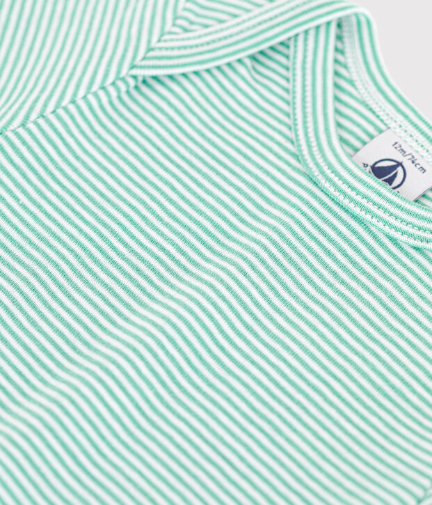 Kurz&auml;rmeliger Baby-Body aus Baumwolle mit Print gr&uuml;n/weiss