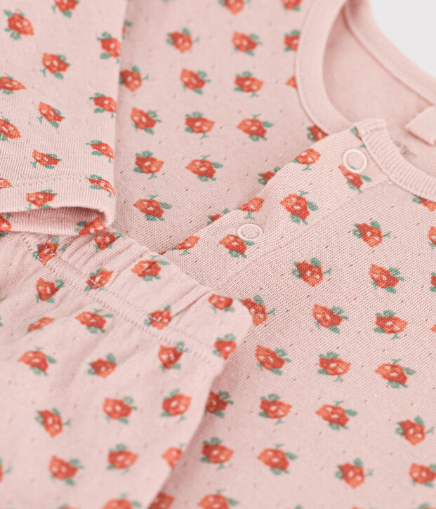 Baby-Set aus bedrucktem Doppeljersey rosa/vielfarbig