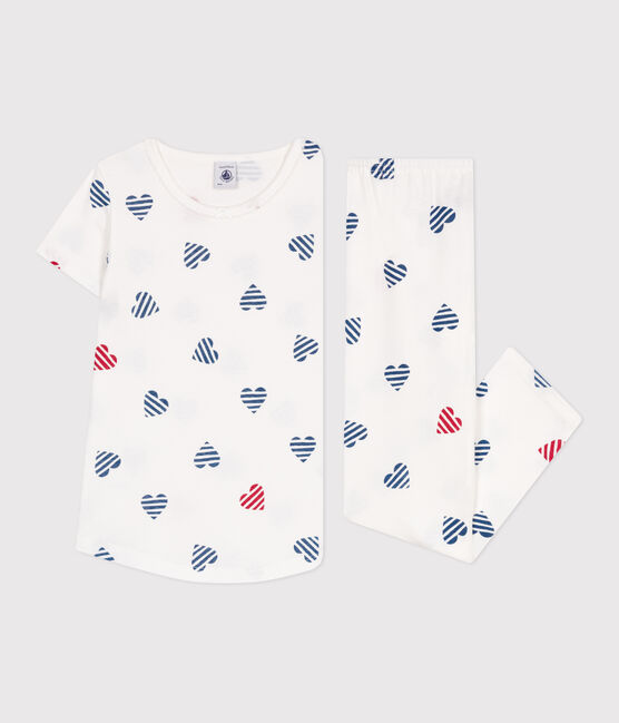Kinder-Pyjama aus Baumwolle mit Blumenmotiv MARSHMALLOW/ SPI/ MULTICO