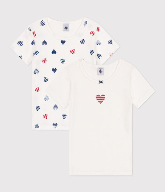 2er-Set kurzärmelige Kinder-T-Shirts aus Baumwolle mit Herzmotiv variante 1