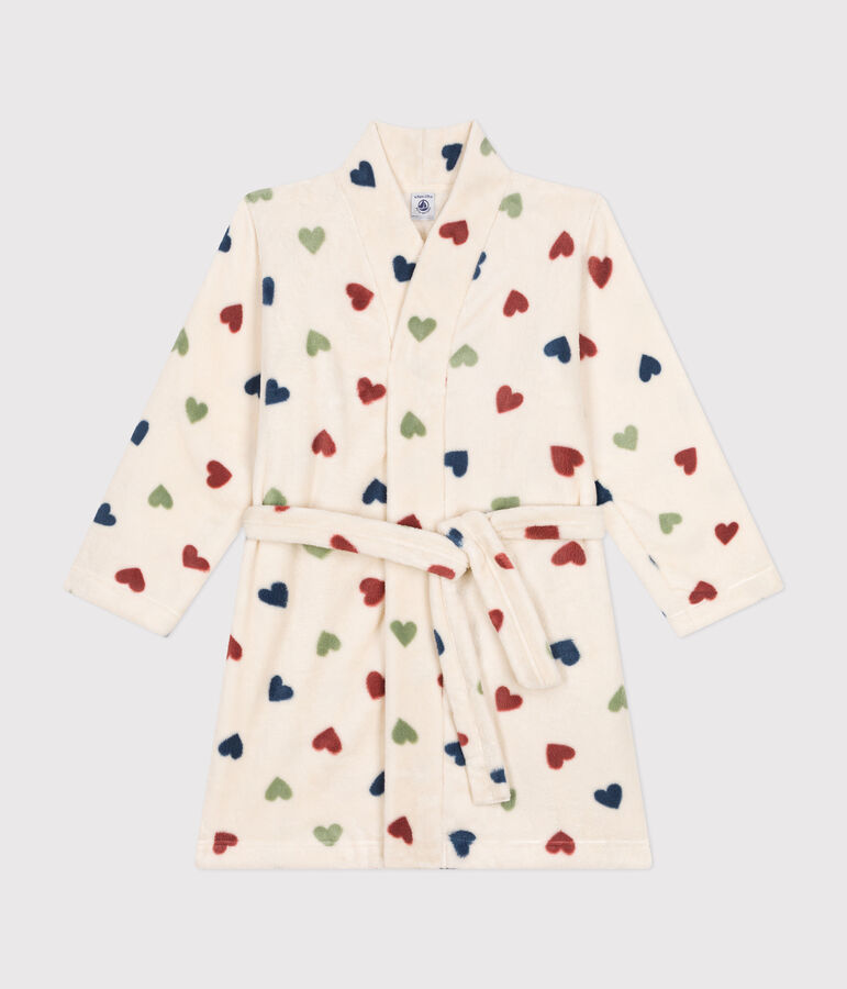 Gemusterter Kinder-Morgenmantel aus Fleece naturfarben/vielfarbig