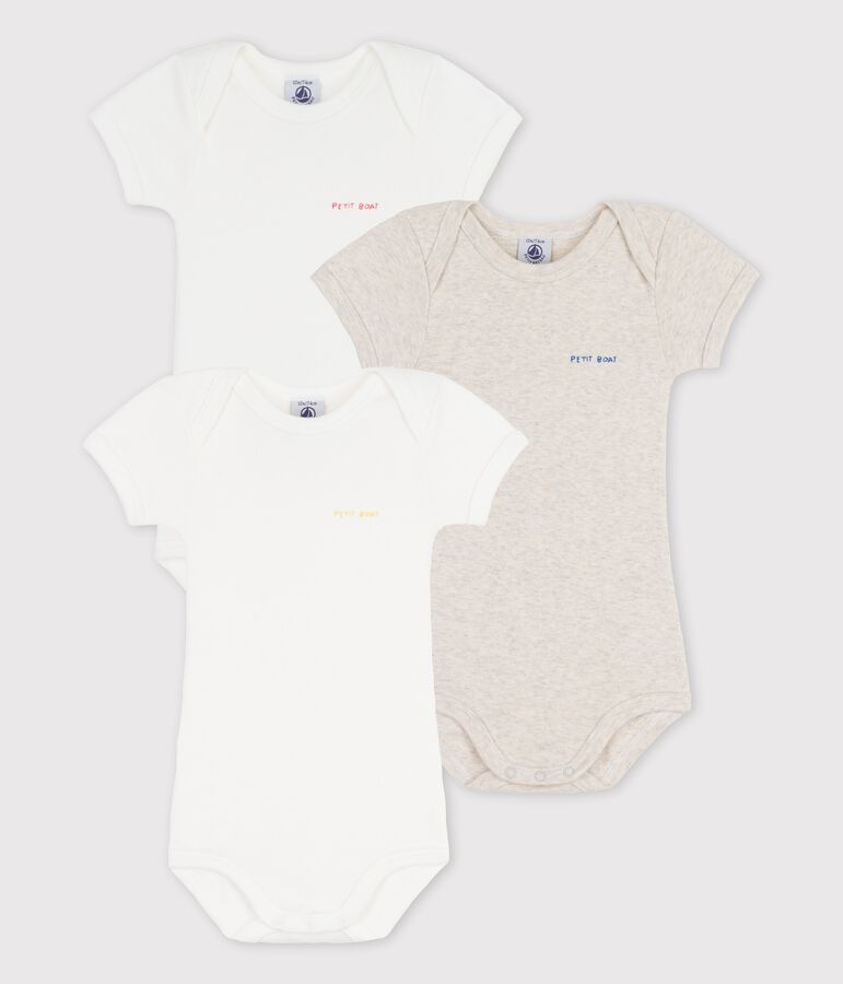 3er-Set kurz&auml;rmelige Bodys aus Baumwolle vielfarbig