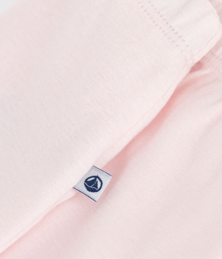 Newborn Baby-Hose mit Fu&szlig; aus einfarbiger Baumwolle rosa