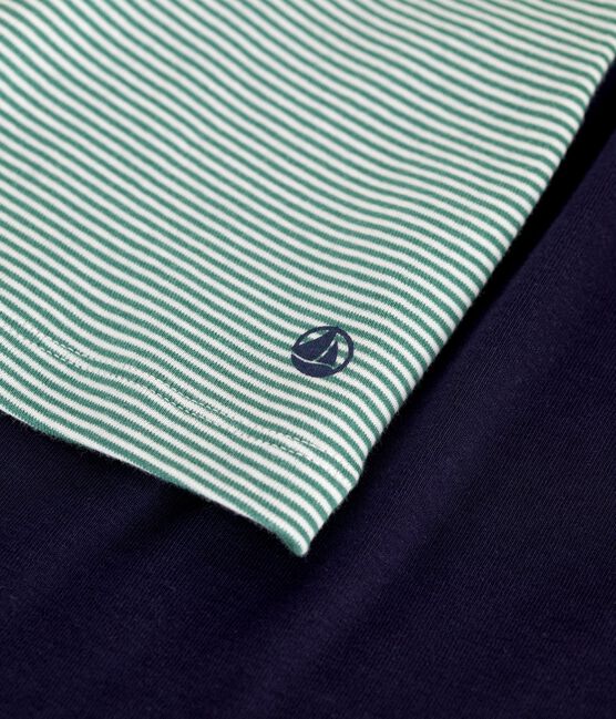 Kinder-Kurzpyjama aus Baumwolle mit Streifen blau SOIR/ MULTICO
