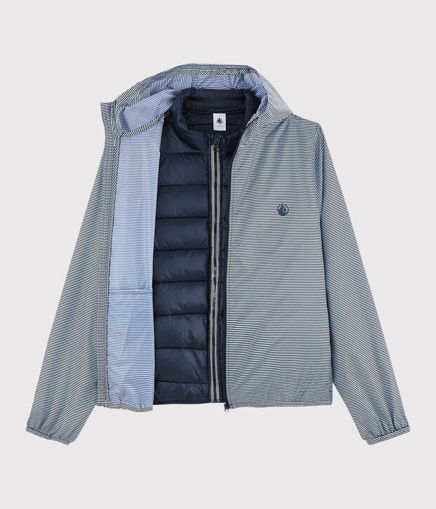 Windjacke f&uuml;r Damen, 3 in 1, recycelt blau/weiss