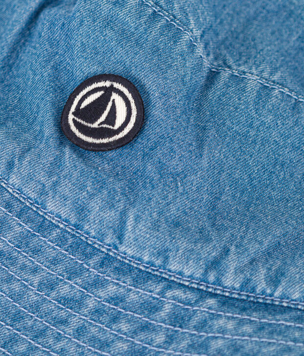 Kinder-Fischerhut aus blauem Denim blau