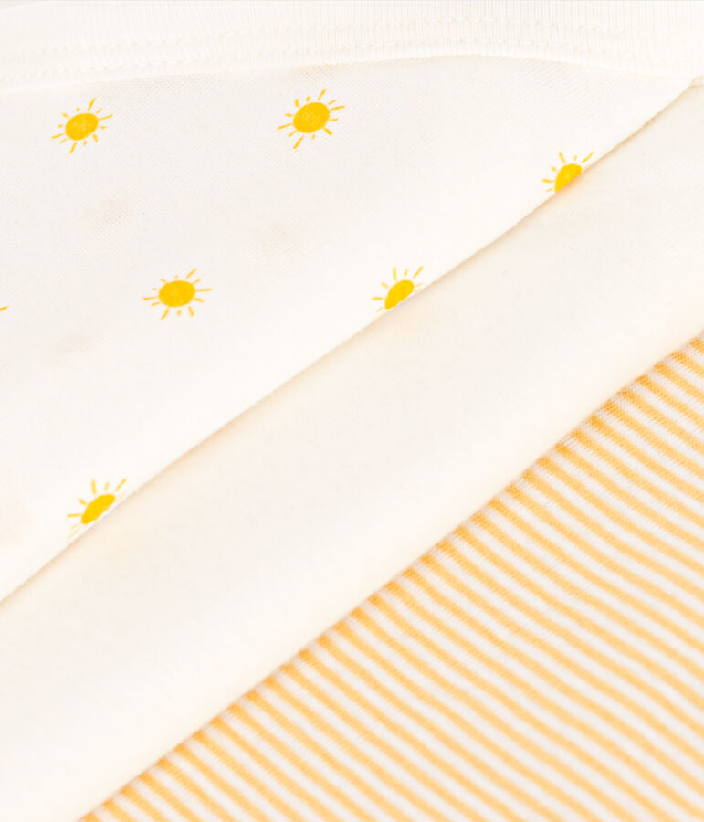 3er-Set Kurz&auml;rmelige Baby-Wickelbodys aus Baumwolle vielfarbig