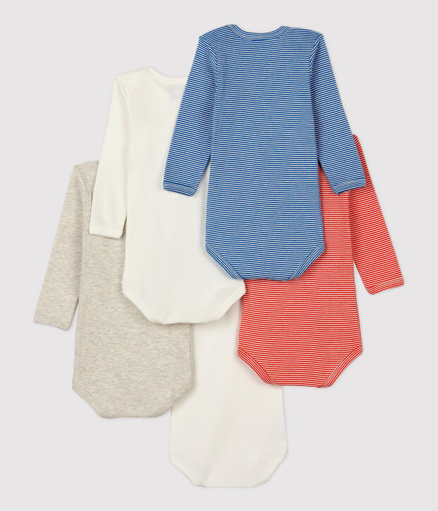 5er-Set Baby-Bodys  aus Baumwolle vielfarbig