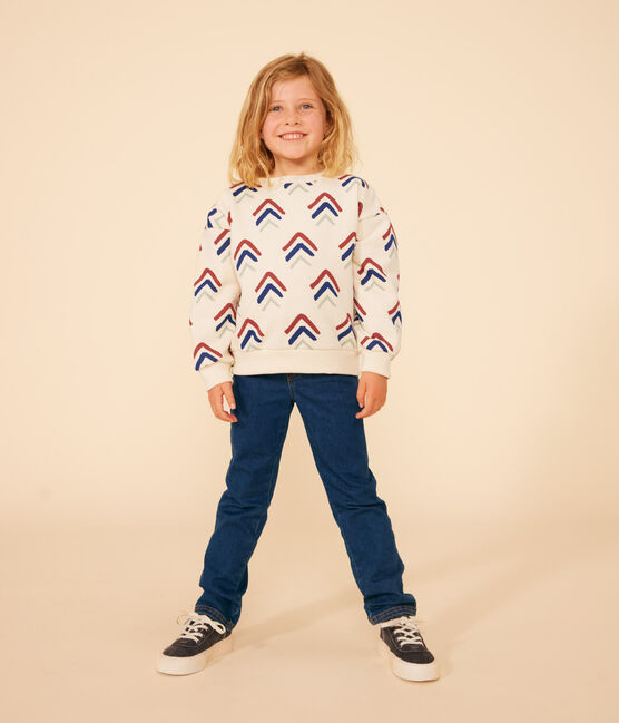 Kinder-Sweatshirt aus Molton mit Printmotiv weiss AVALANCHE/ MULTICO