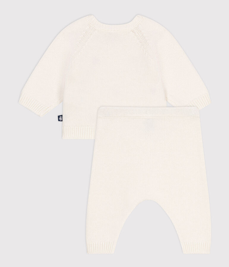 2-teiliges Baby-Strickset mit gestickten Herzen rot/rot