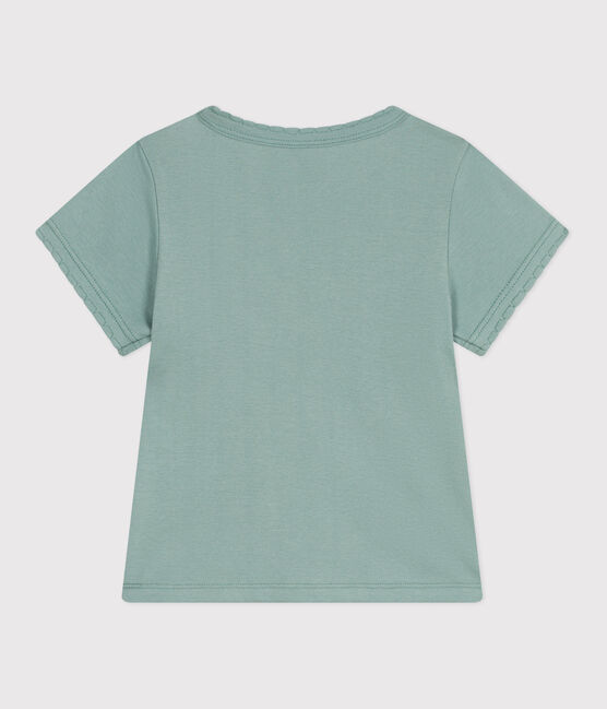 Kurzärmeliges Kinder-T-Shirt aus einfarbiger Baumwolle grün PAUL