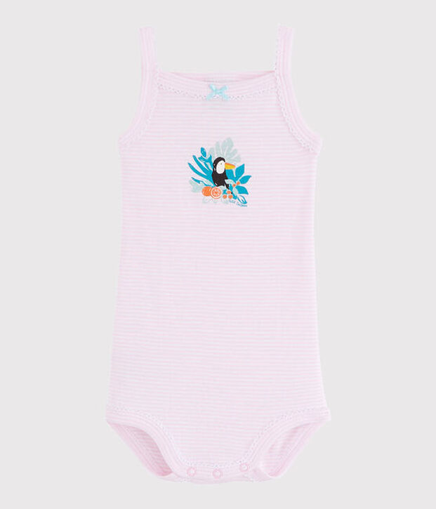 Baby-Tr&auml;gerbody M&auml;dchen rosa/weiss