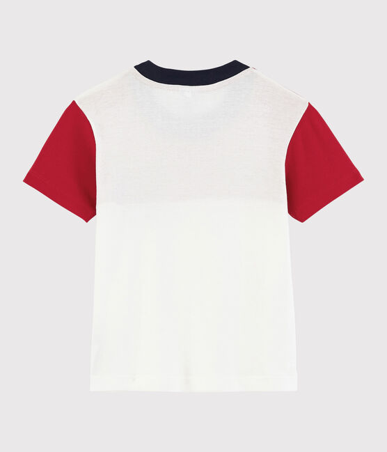 Kurzärmeliges Kinder-T-Shirt aus Baumwolle für Jungen rot TERKUIT/weiss MARSHMALLOW