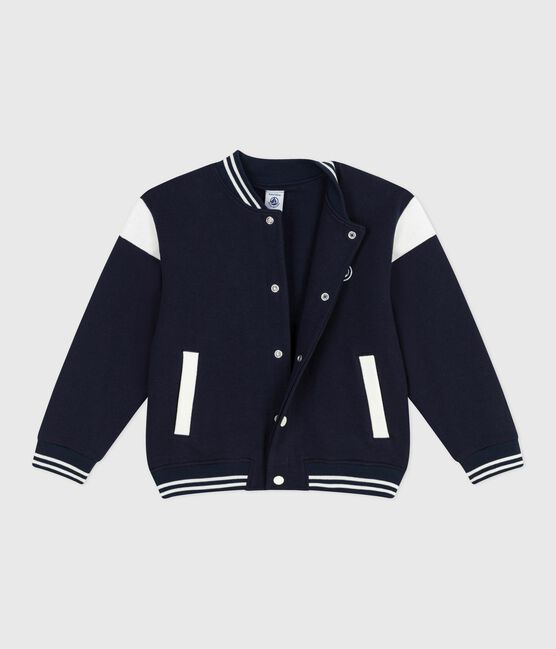 Kinder College-Jacke aus einfarbiger Baumwolle  blau SMOKING