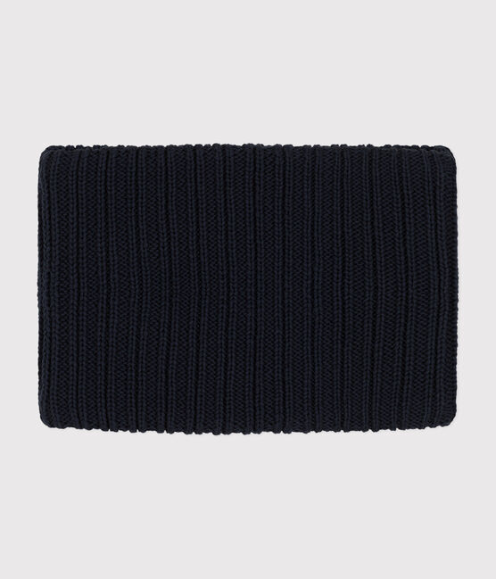 Kinder-Schlauchschal aus Strick mit Fleece-Futter blau SMOKING
