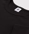 Damen-T-Shirt L’ICONIQUE aus Baumwolle mit Mäusezähnchen schwarz NOIR