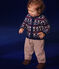 Baby-Cardigan aus Strick mit Wollanteil blau MEDIEVAL/weiss MULTICO