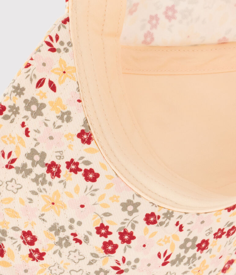 Gebl&uuml;mte Kinderkappe f&uuml;r M&auml;dchen weiss AVALANCHE/ MULTICO