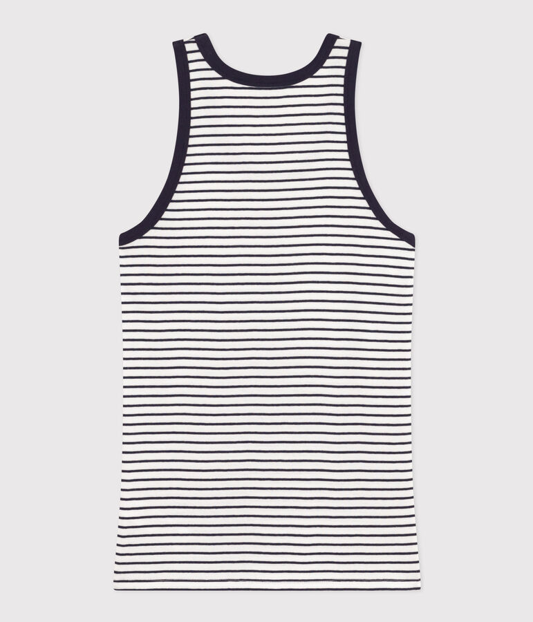 Damen-Tanktop L&rsquo;Iconique aus gestreifter Baumwolle weiss/blau