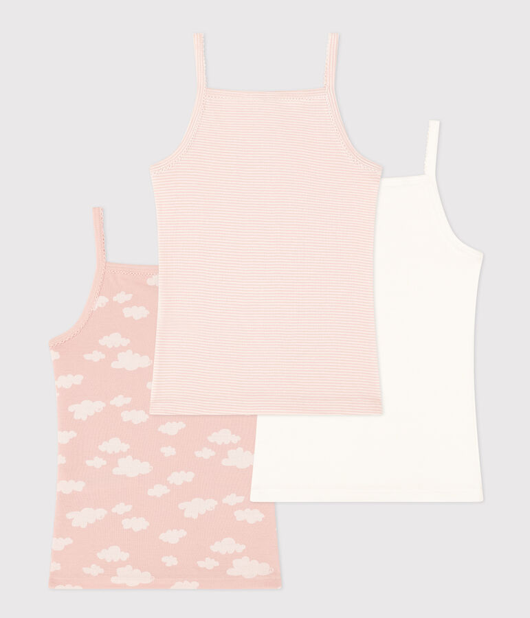 3er-Set Kinder-Tr&auml;gerhemden aus Baumwolle mit Wolkenmotiv vielfarbig