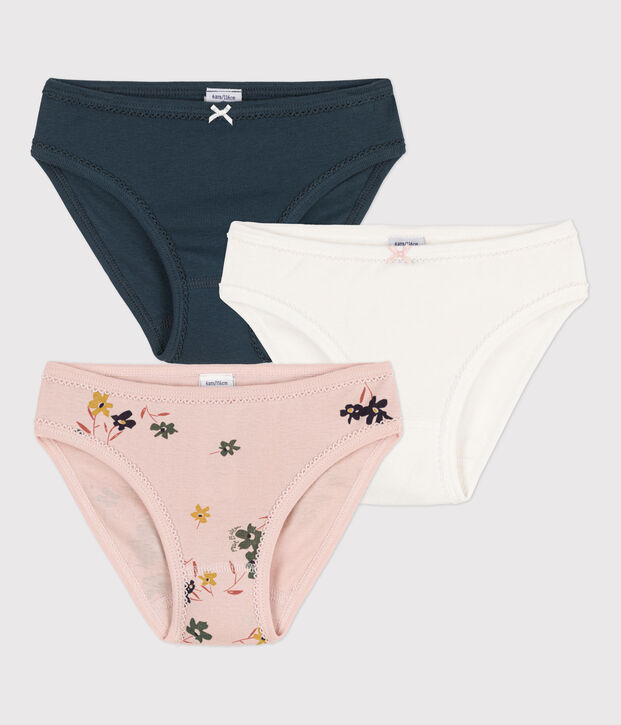 3er-Set Slips aus Baumwolle mit Blumenmotiv f&uuml;r M&auml;dchen vielfarbig