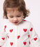 Baby-Strampler aus Molton mit roten Herzen weiss/rot