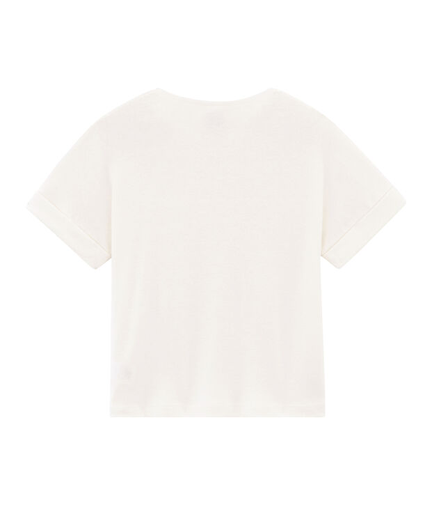 Kurz&auml;rmeliges Kinder-T-Shirt M&auml;dchen weiss