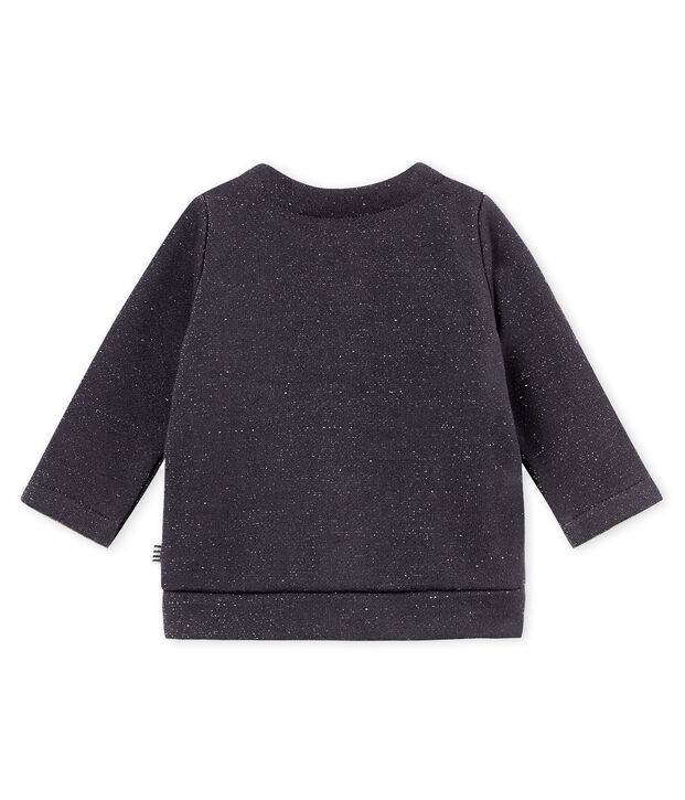 Glitzernder Baby M&auml;dchenCardigan aus Molton blau/gelb