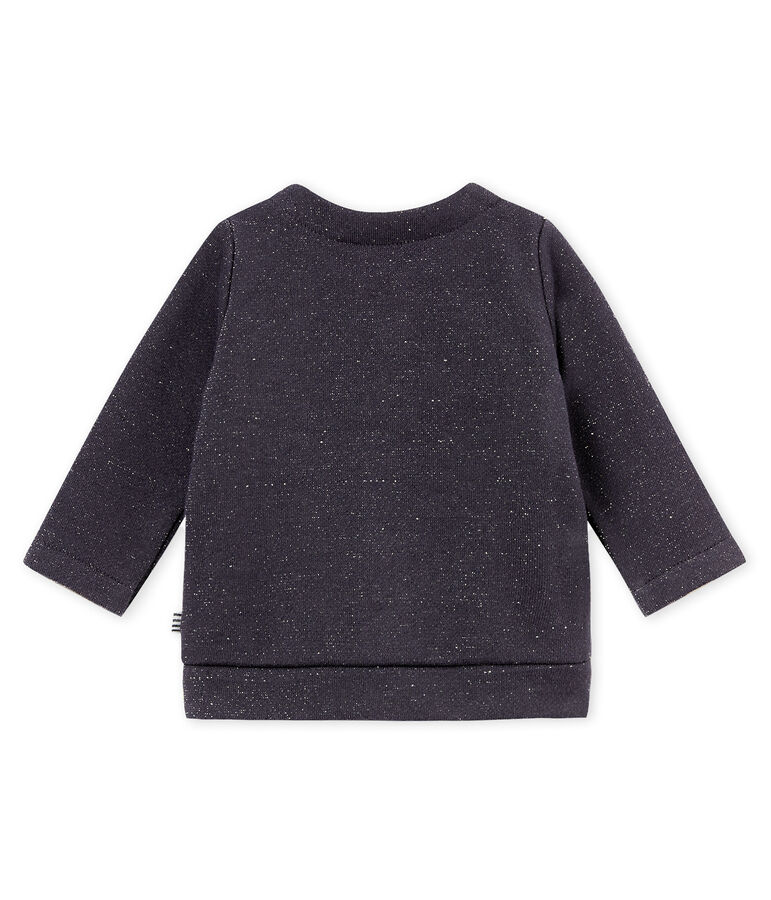 Glitzernder Baby M&auml;dchenCardigan aus Molton blau/gelb