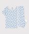 Kurzärmeliger Kinderpyjama aus Baumwolle mit Äffchen für Jungen weiss MARSHMALLOW/blau BRASIER