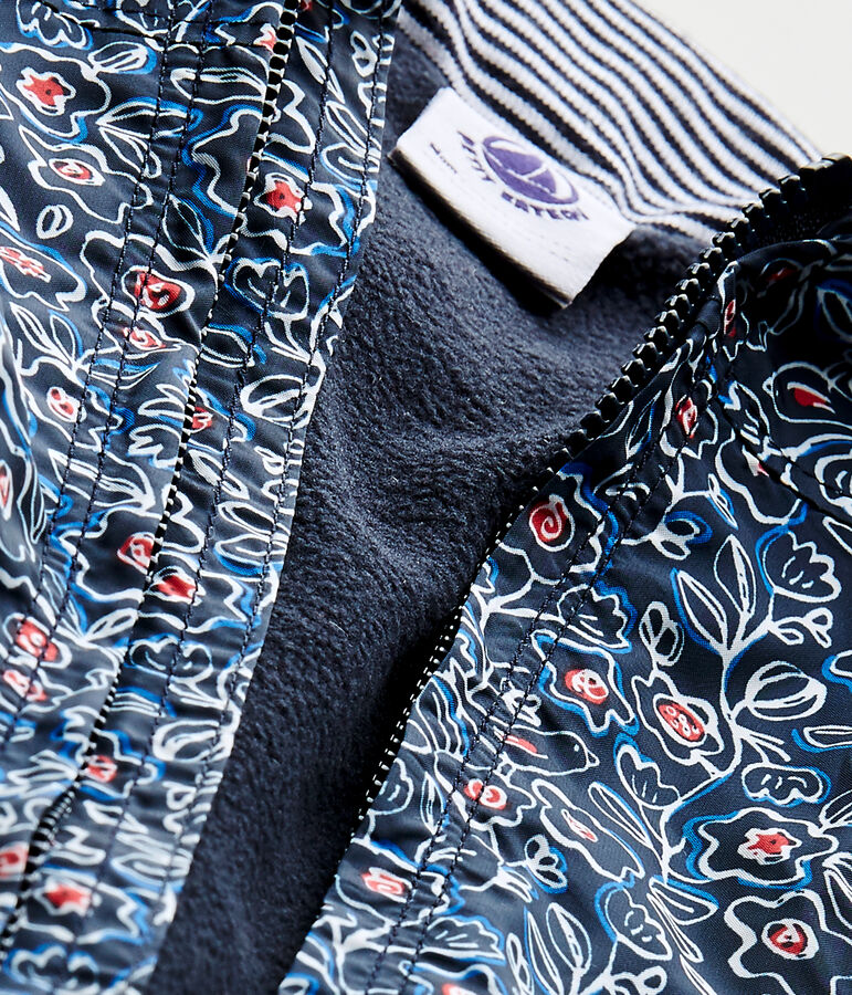 Bedruckter Baby-M&auml;dchen-Anorak mit Kapuze blau/vielfarbig