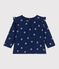 Langärmelige Baby-Bluse aus geblümter Baumwolle  blau MEDIEVAL/weiss MULTICO