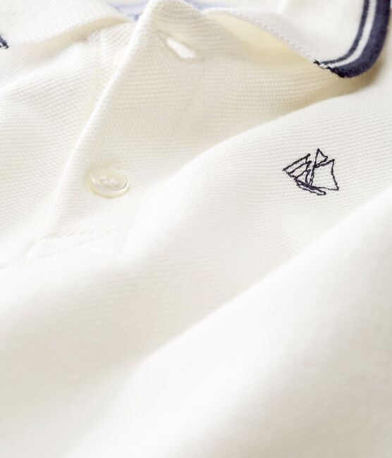 Baby-polo-kurzoverall jungen weiss MARSHMALLOW