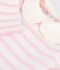 Baby-Streifenshirt mit Kragen aus Baumwolle rosa/rosa