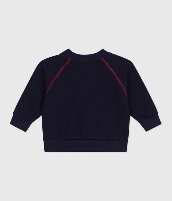 Baby-Cardigan aus einfarbiger Baumwolle mit farblich abgesetzten Nähten SOIR