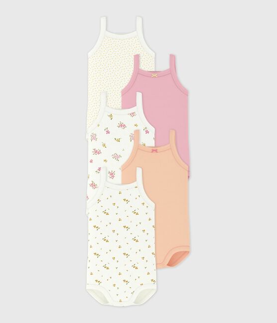 Set Baby-Trägerbodys aus Baumwolle mit Blumenmuster variante 1