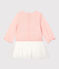 Baby-Kleid aus Molton für Mädchen rosa MINOIS/weiss MARSHMALLOW