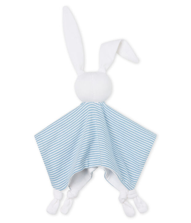 Baby-Kuschelh&auml;schen aus Rippstrick blau/weiss