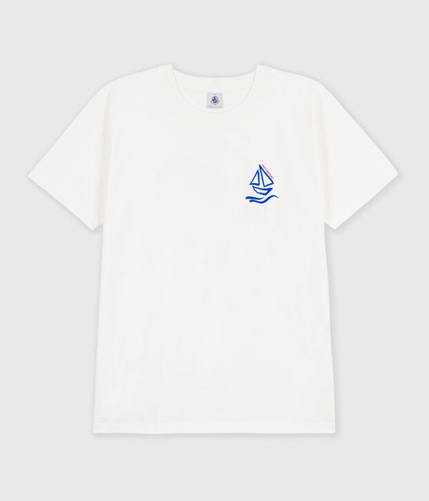 Kurz&auml;rmeliges Unisex T-Shirt aus einfarbiger Baumwolle weiss