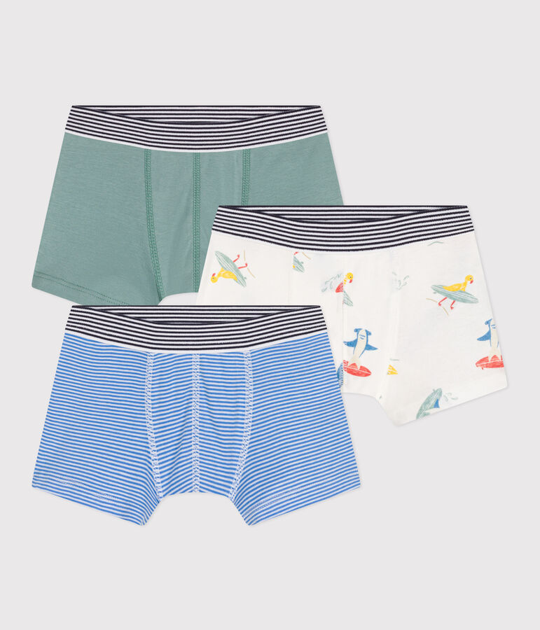 3er-Set Kinder-Boxershorts aus Baumwolle mit Surf-Motiven vielfarbig